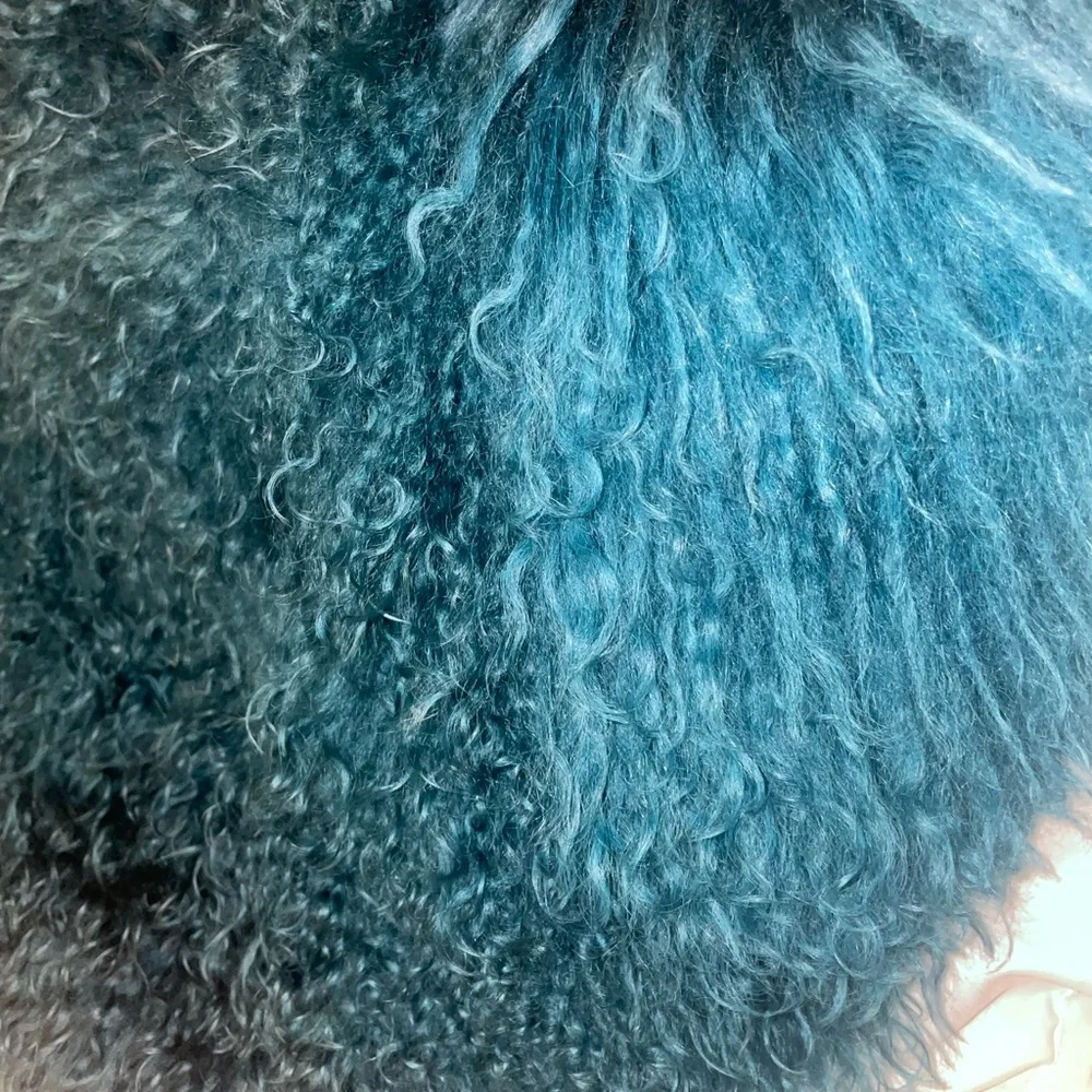 Calypso Saint Barths Fur Pillow Teal